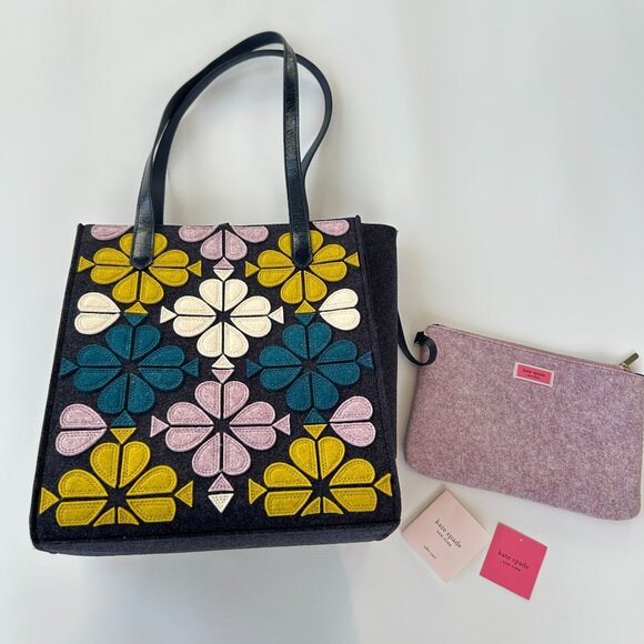 NWT Kate Spade New York Kitt Felt Large North South Tote - Picture 2 of 13